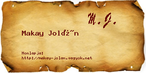 Makay Jolán névjegykártya